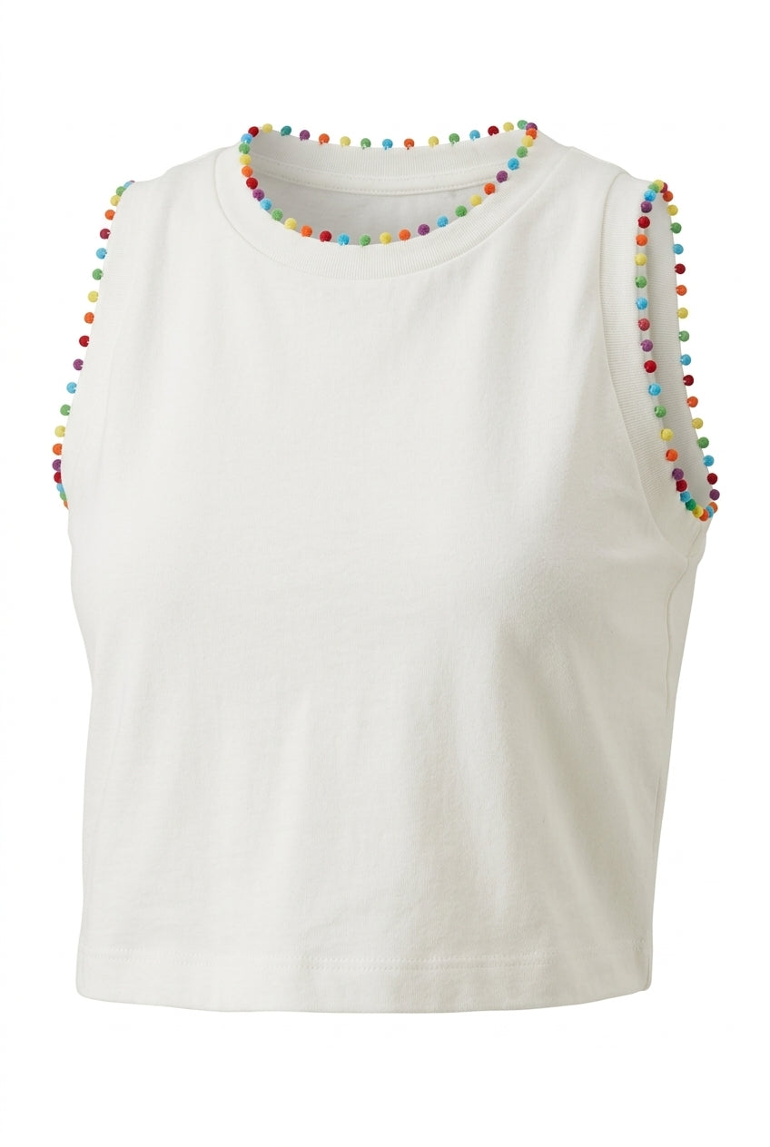 Tanktop con bordados artesanales hechos a mano